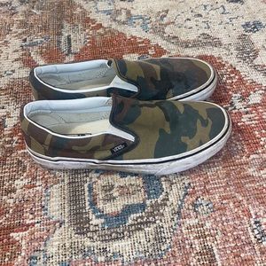 Vans slide on shoes camo